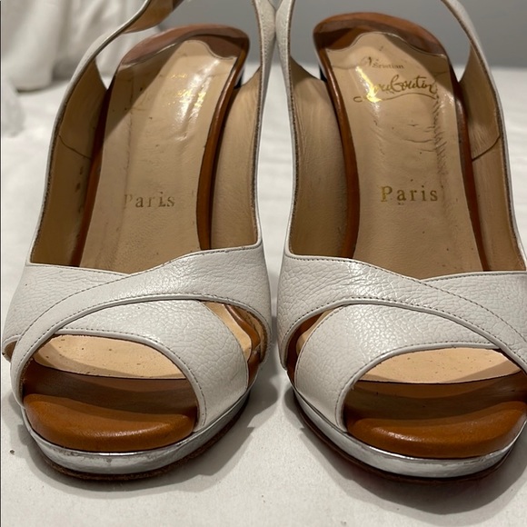 Christian Louboutin white beige sandals size 37 - Picture 2 of 8